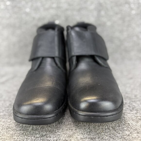 ✅Joseph Stewart Black Leather Fleece Lined Ankle Booties Women's 7 Wide*PEELING - Picture 8 of 11